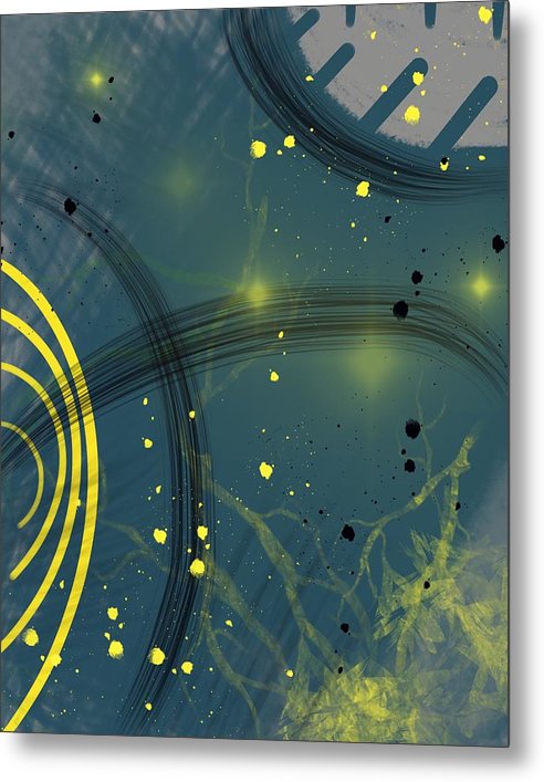 Jaune Abstrait - Metal Print