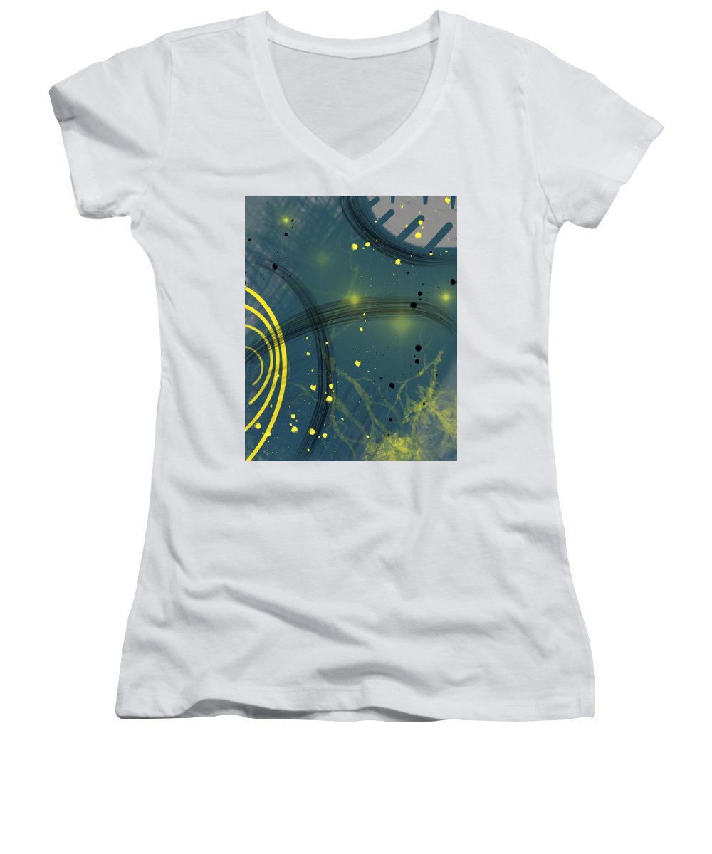 Jaune Abstrait - Women's V-Neck