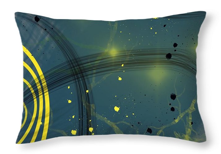 Jaune Abstrait - Throw Pillow