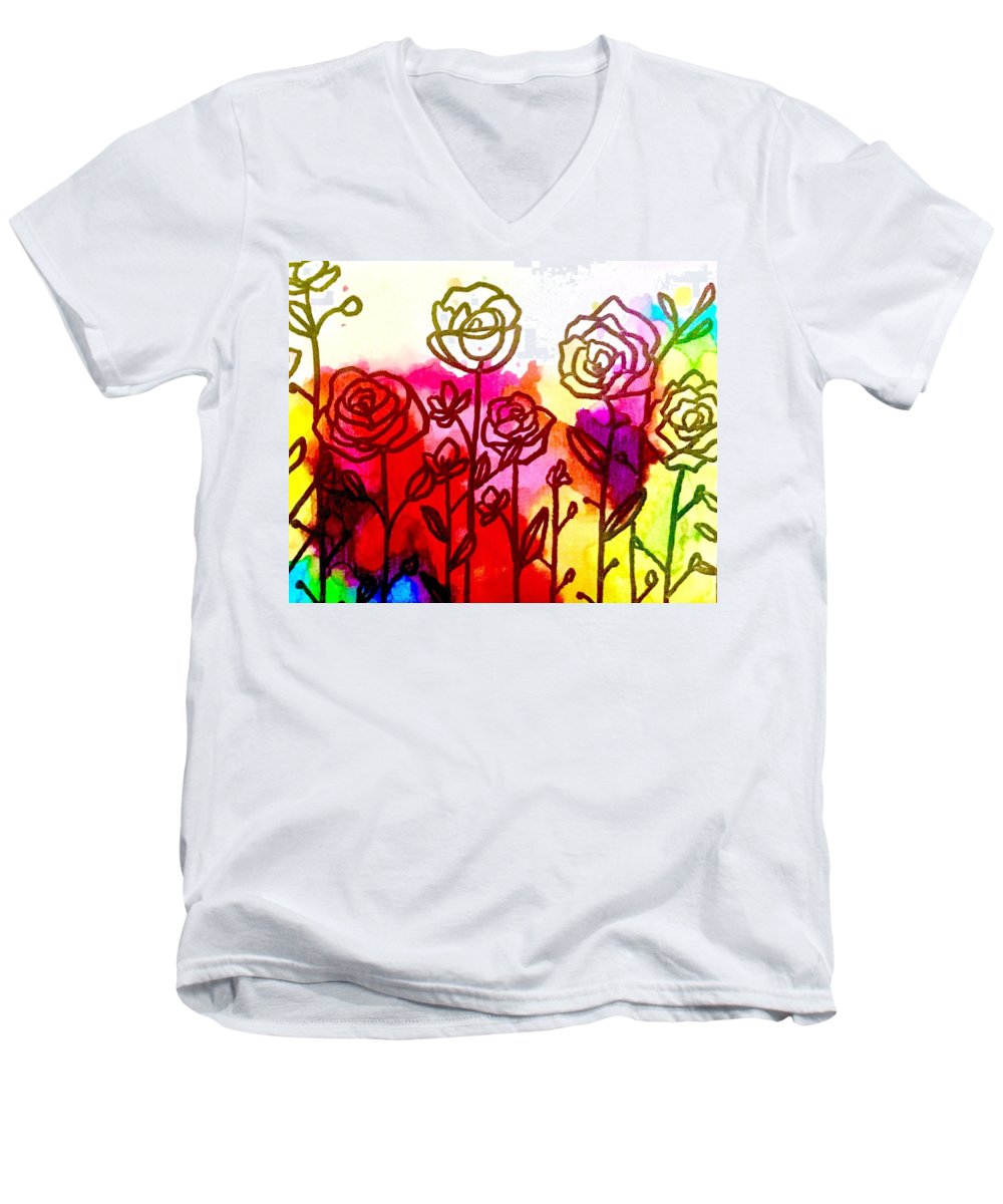 Rose Garden - Men's V-Neck T-Shirt