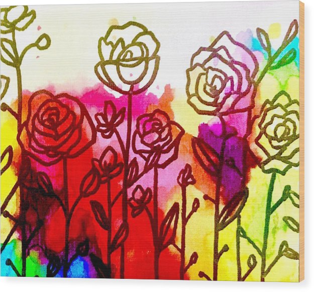 Rose Garden - Wood Print