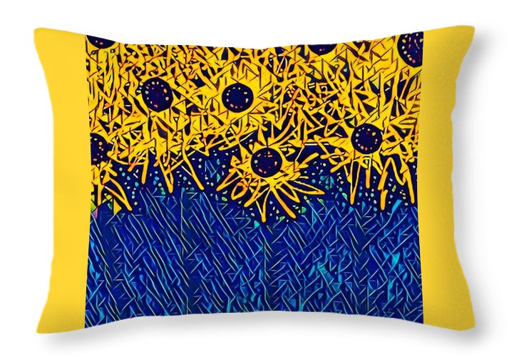 Abstracted Asteraceae - Throw Pillow