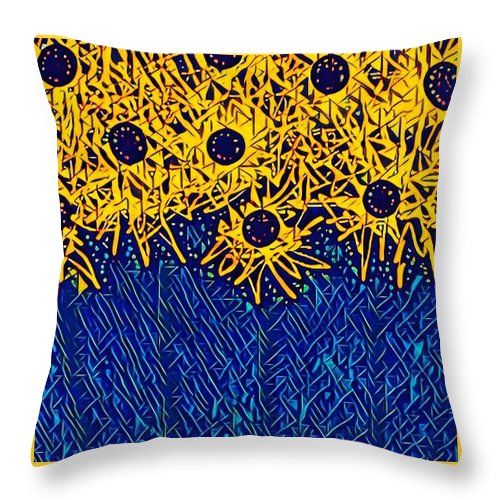 Abstracted Asteraceae - Throw Pillow