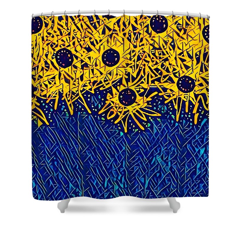 Abstracted Asteraceae - Shower Curtain