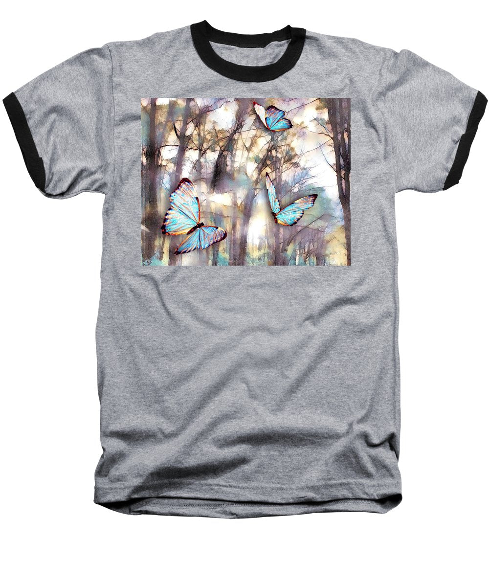 Butterflies Fly - Baseball T-Shirt