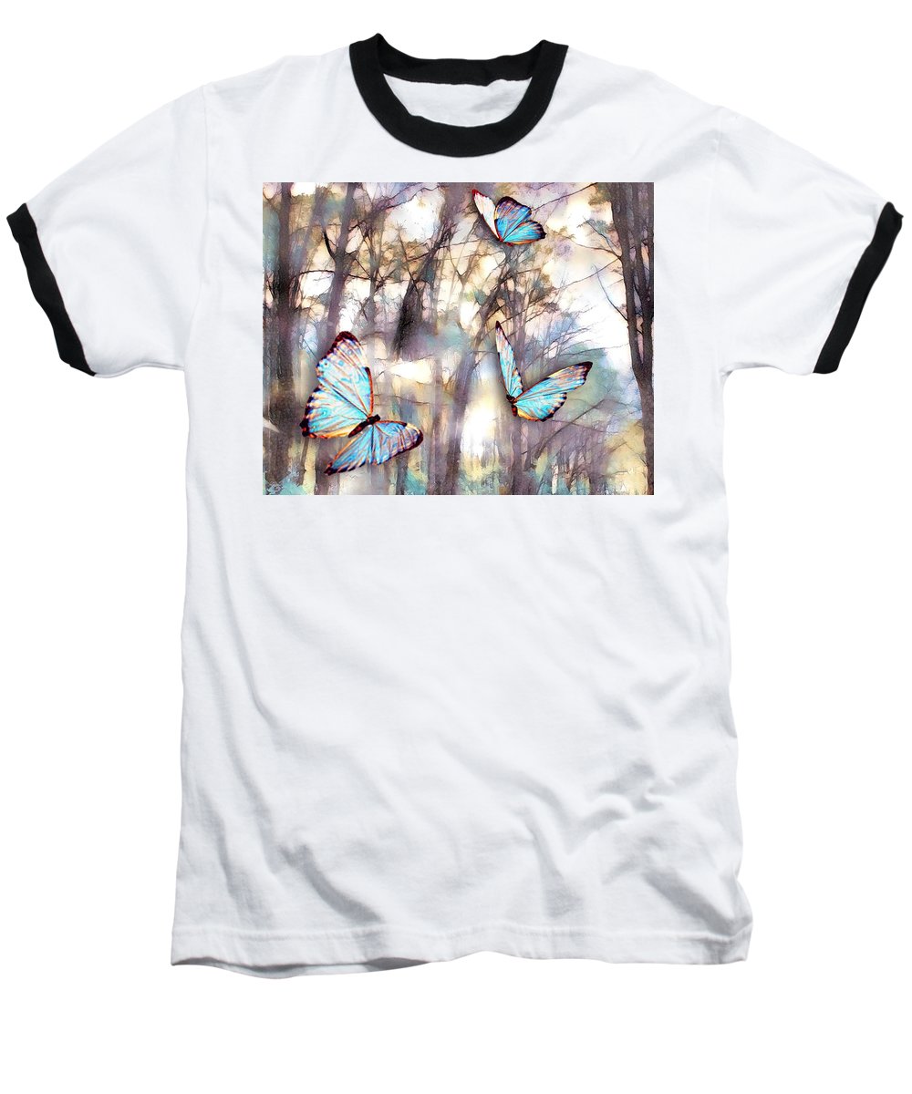 Butterflies Fly - Baseball T-Shirt