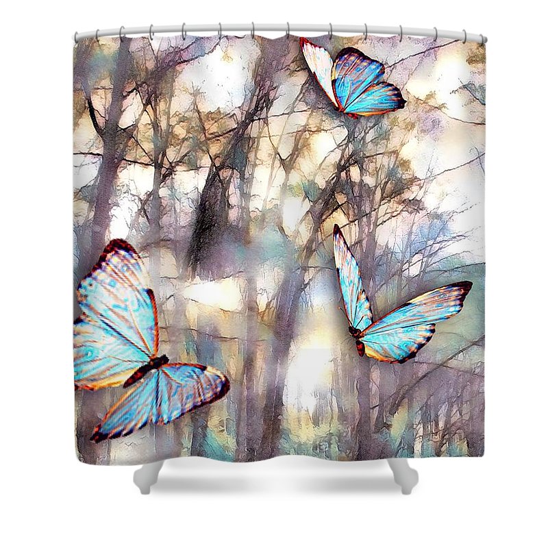 Butterflies Fly - Shower Curtain