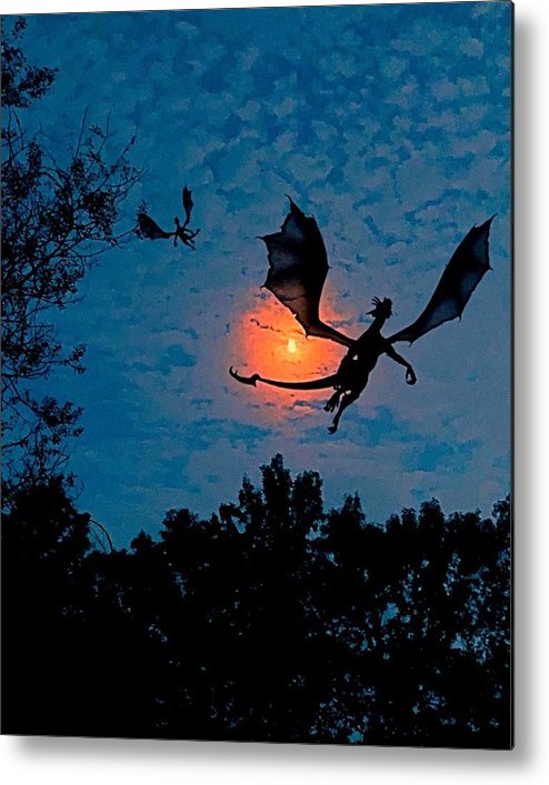 Dragon Night - Metal Print