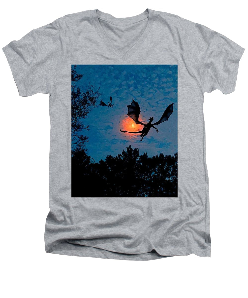 Dragon Night - Men's V-Neck T-Shirt