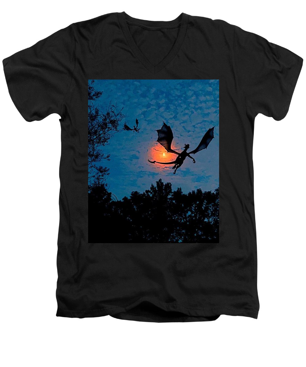 Dragon Night - Men's V-Neck T-Shirt