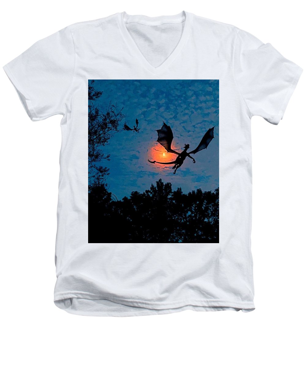 Dragon Night - Men's V-Neck T-Shirt