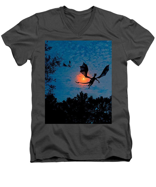 Dragon Night - Men's V-Neck T-Shirt