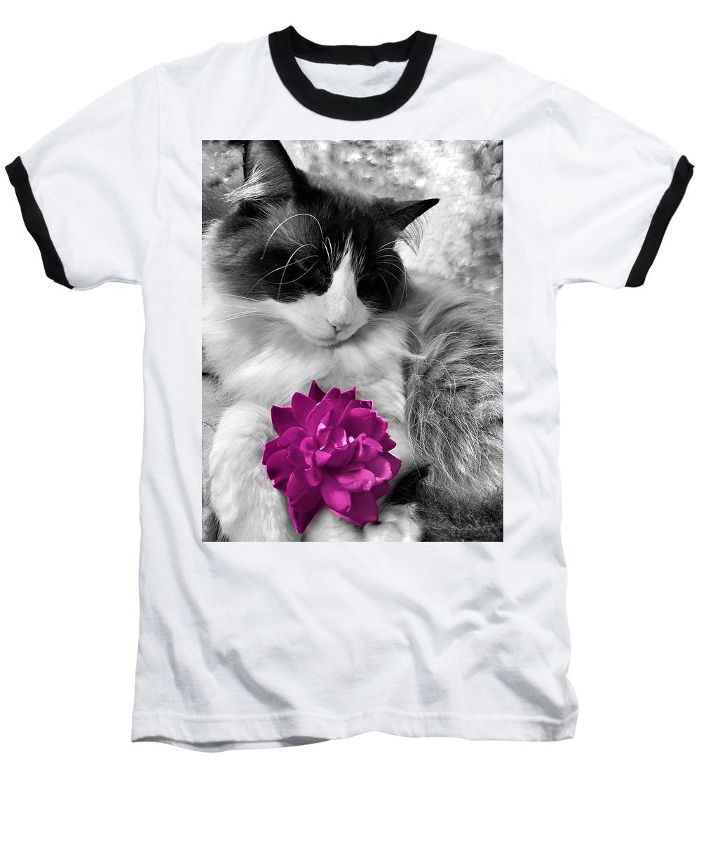 Fiona's Fuschia Flower - Baseball T-Shirt