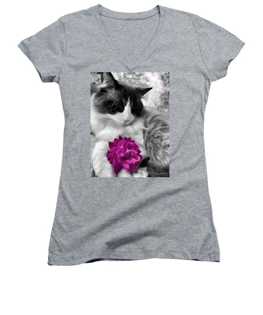 Fiona's Fuschia Flower - Women's V-Neck