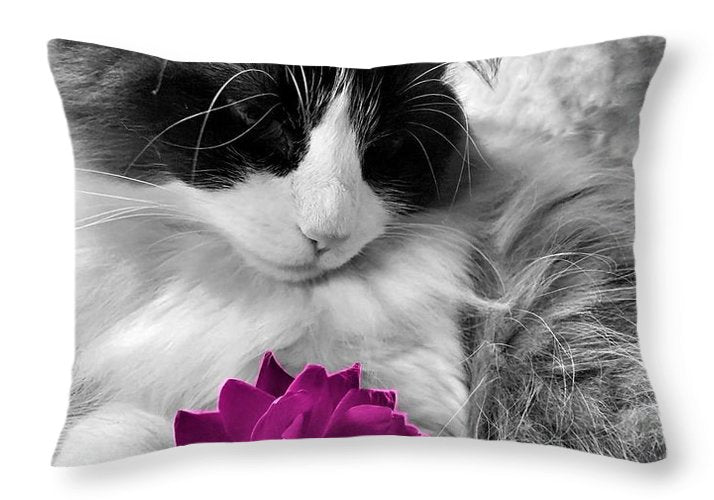 Fiona's Fuschia Flower - Throw Pillow