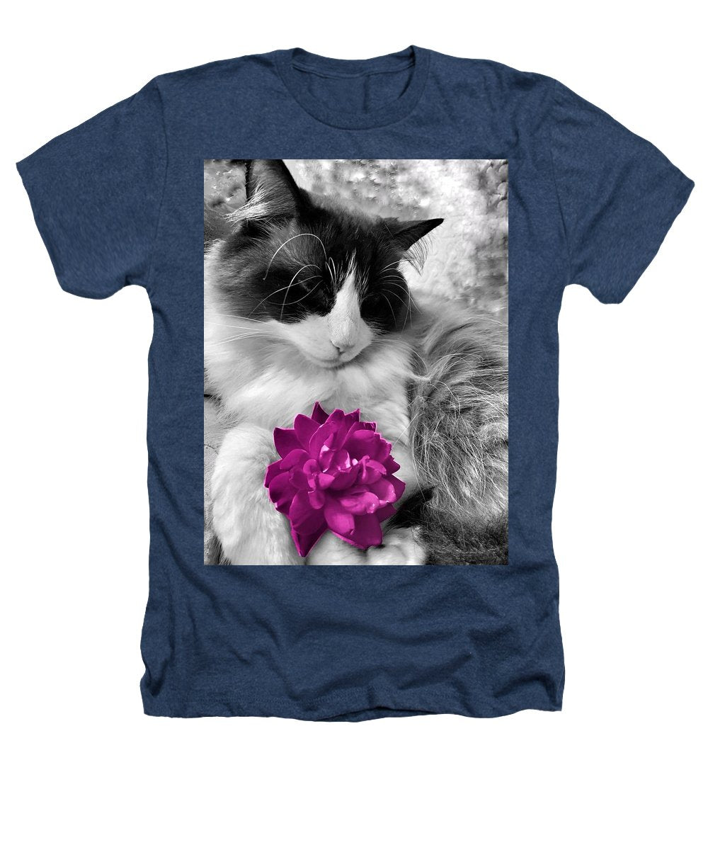 Fiona's Fuschia Flower - Heathers T-Shirt