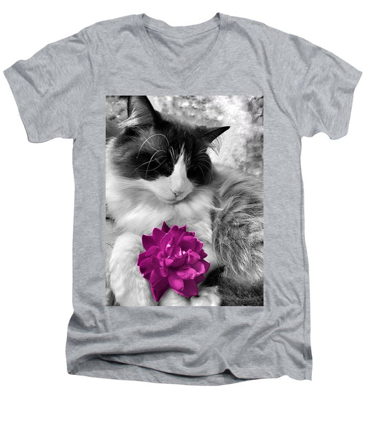 Fiona's Fuschia Flower - Men's V-Neck T-Shirt