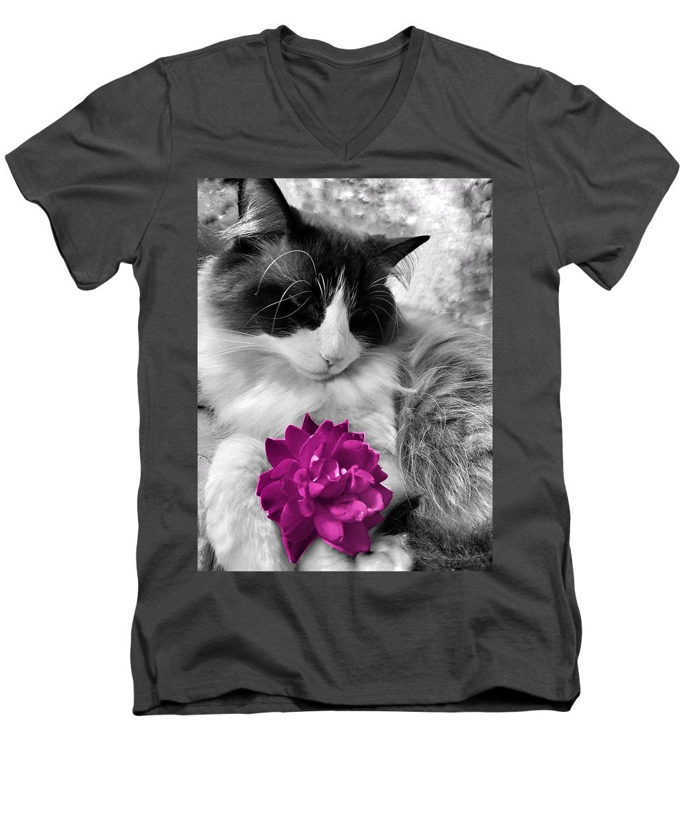 Fiona's Fuschia Flower - Men's V-Neck T-Shirt