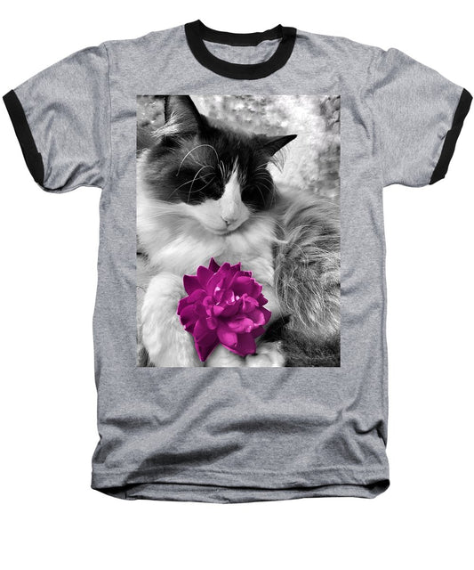 Fiona's Fuschia Flower - Baseball T-Shirt