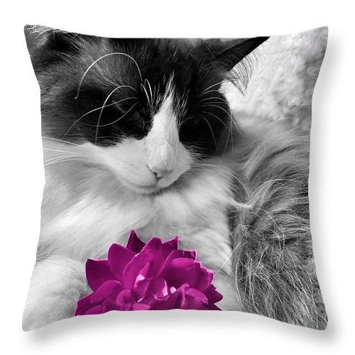 Fiona's Fuschia Flower - Throw Pillow