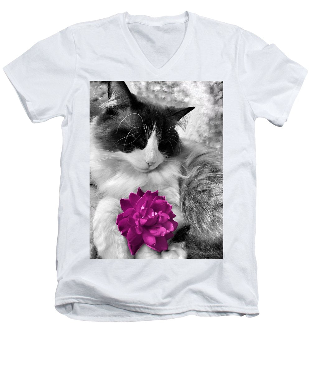 Fiona's Fuschia Flower - Men's V-Neck T-Shirt