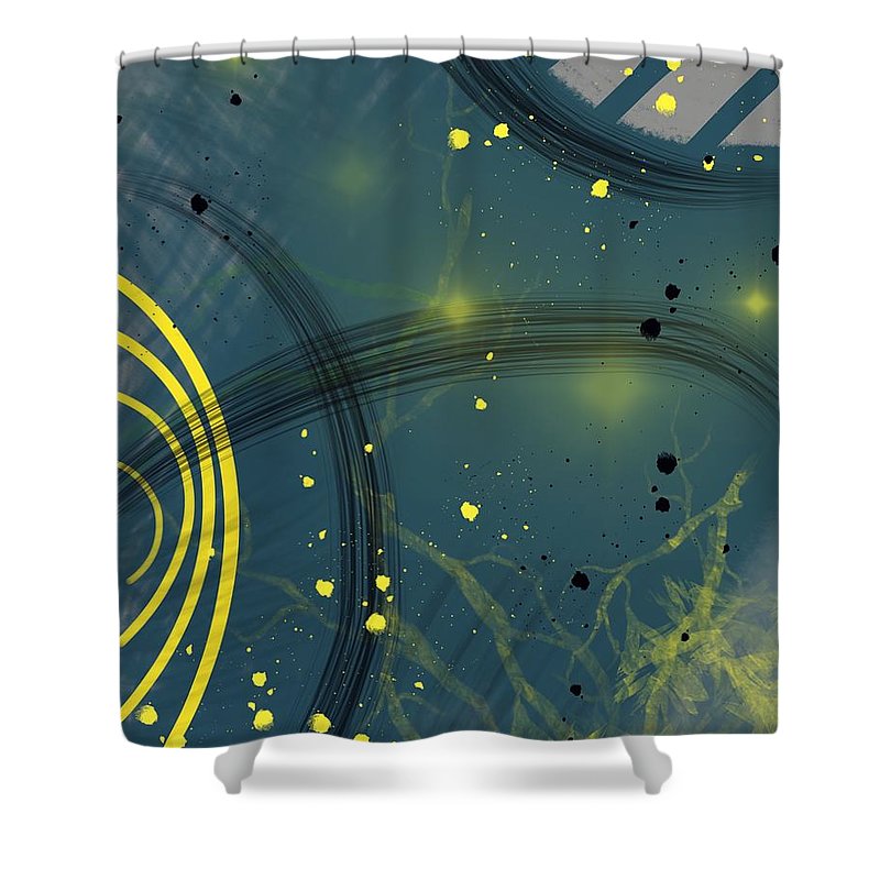Jaune Abstrait - Shower Curtain