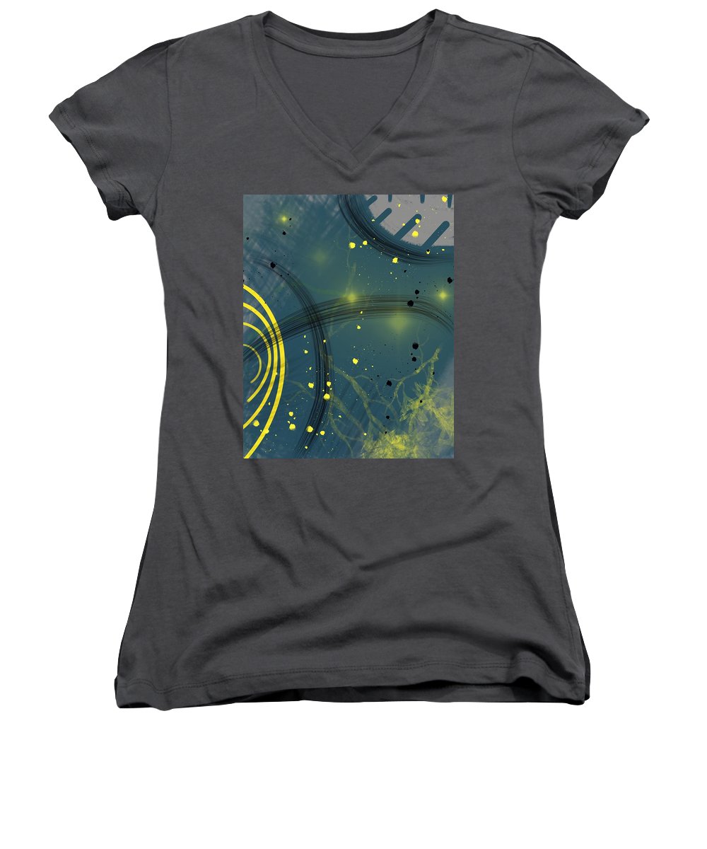 Jaune Abstrait - Women's V-Neck