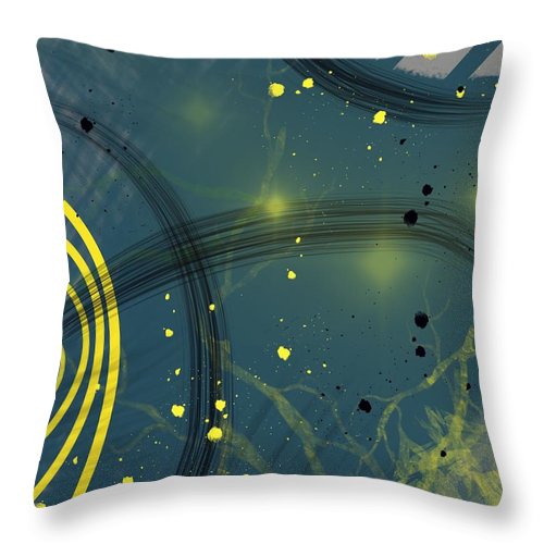 Jaune Abstrait - Throw Pillow
