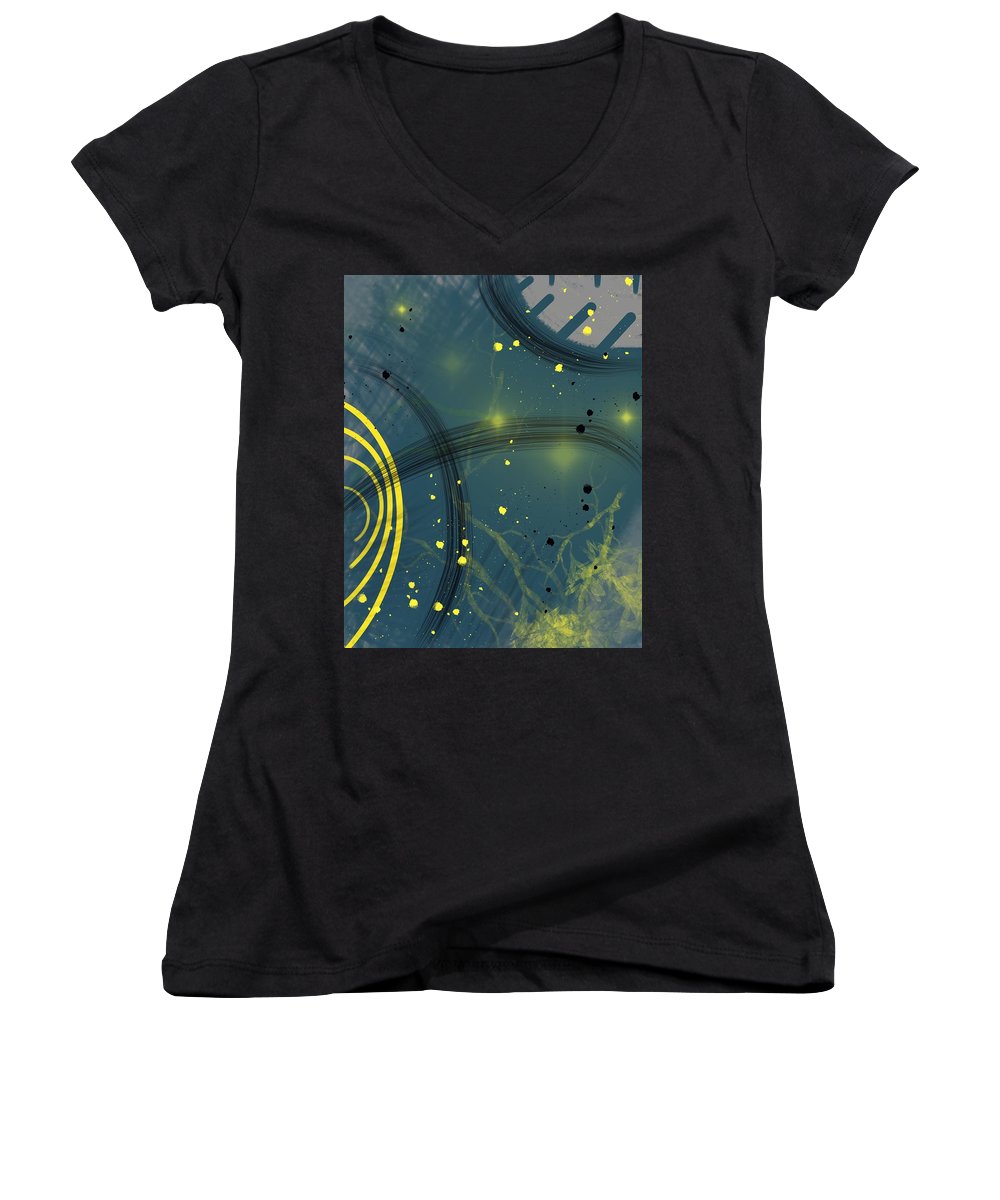 Jaune Abstrait - Women's V-Neck