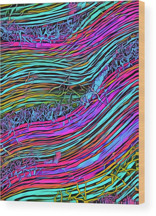 Neon Circuit - Wood Print