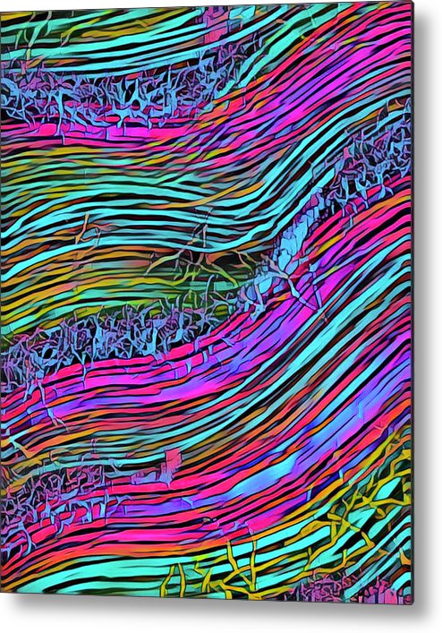 Neon Circuit - Metal Print