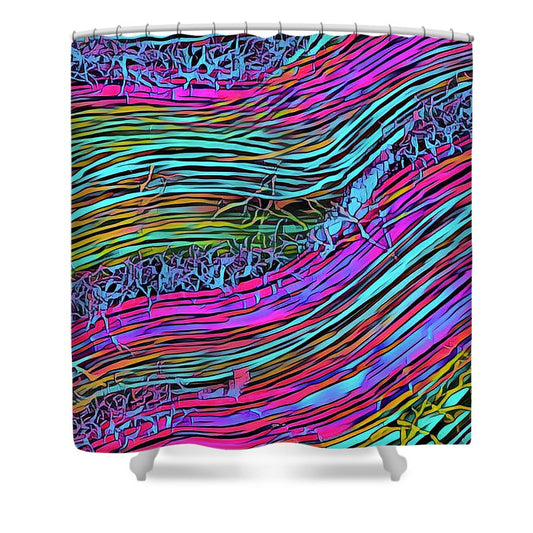 Neon Circuit - Shower Curtain