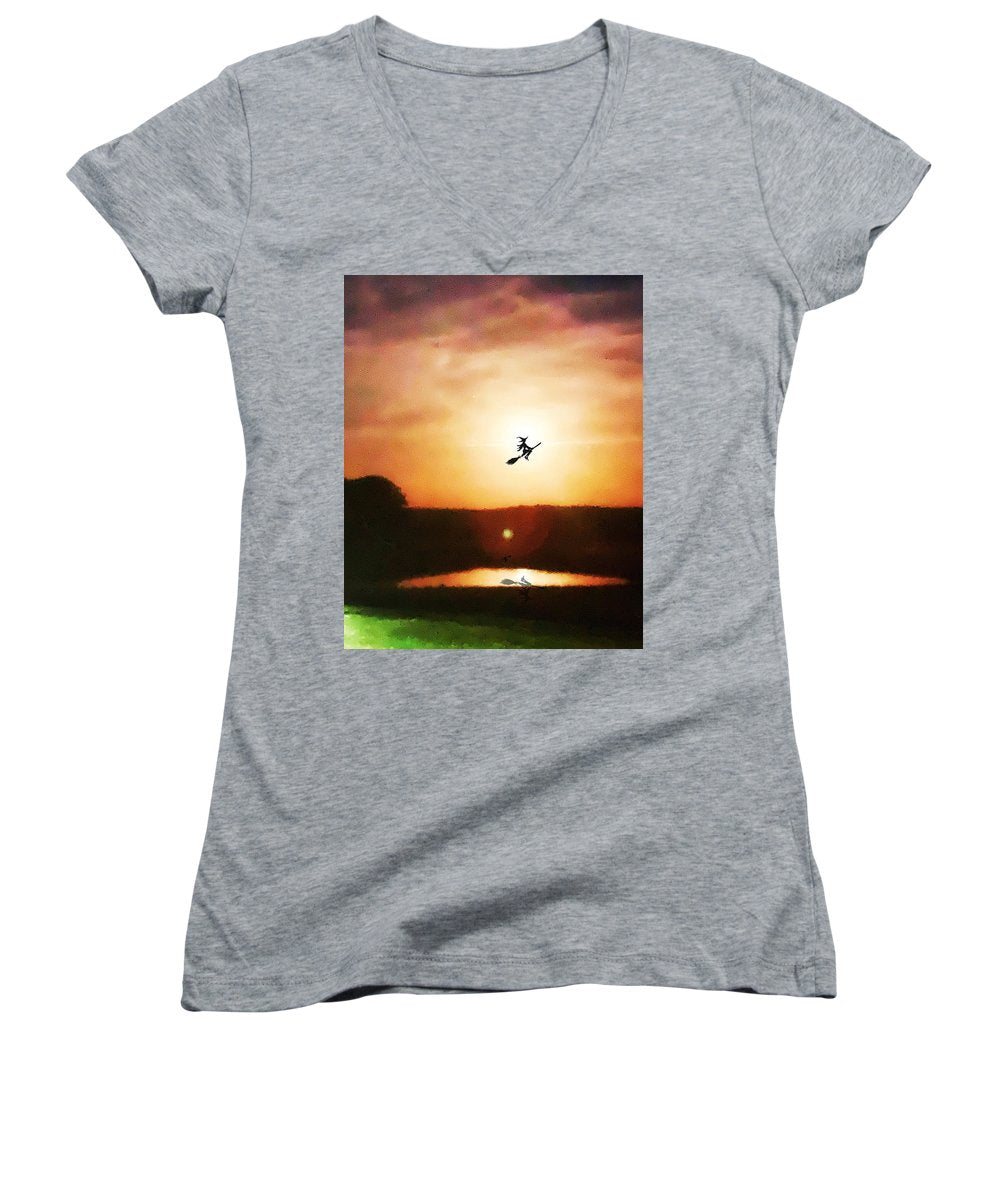 Traveling By Moonlight - Women's V-Neck