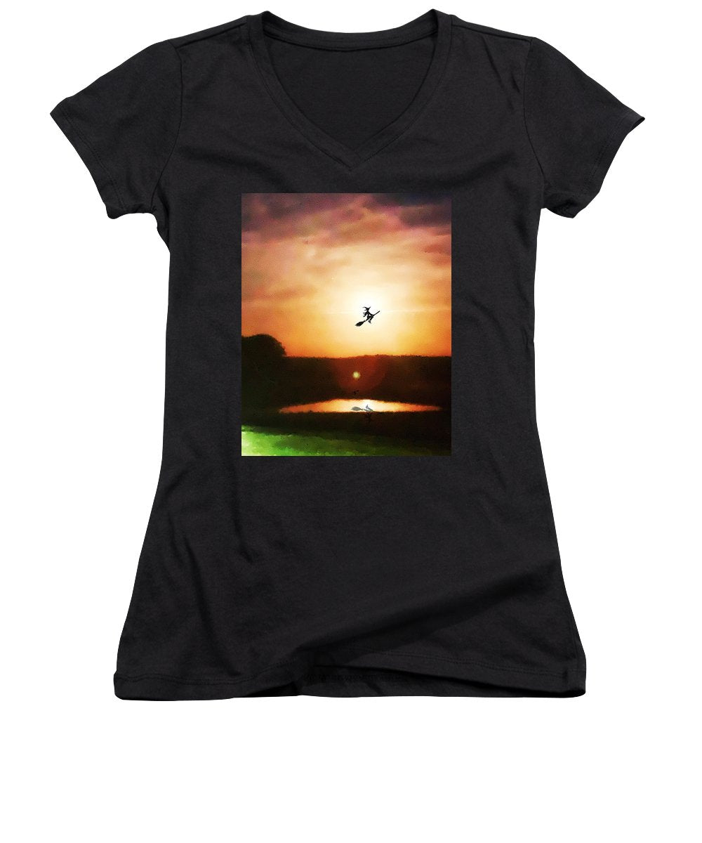 Traveling By Moonlight - Women's V-Neck