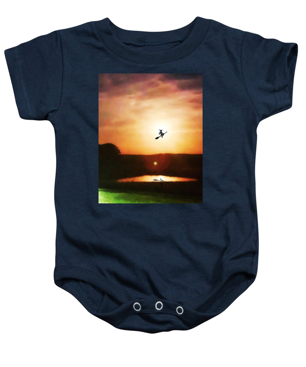 Traveling By Moonlight - Baby Onesie