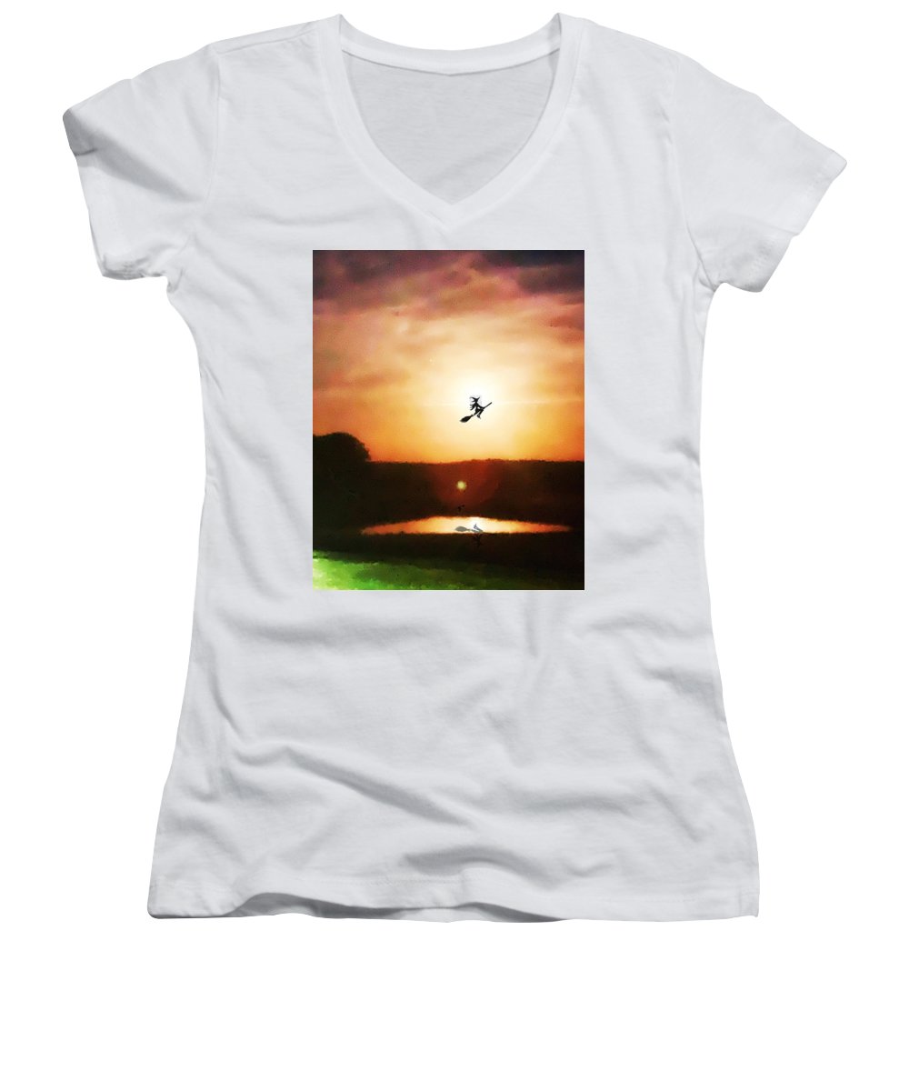 Traveling By Moonlight - Women's V-Neck