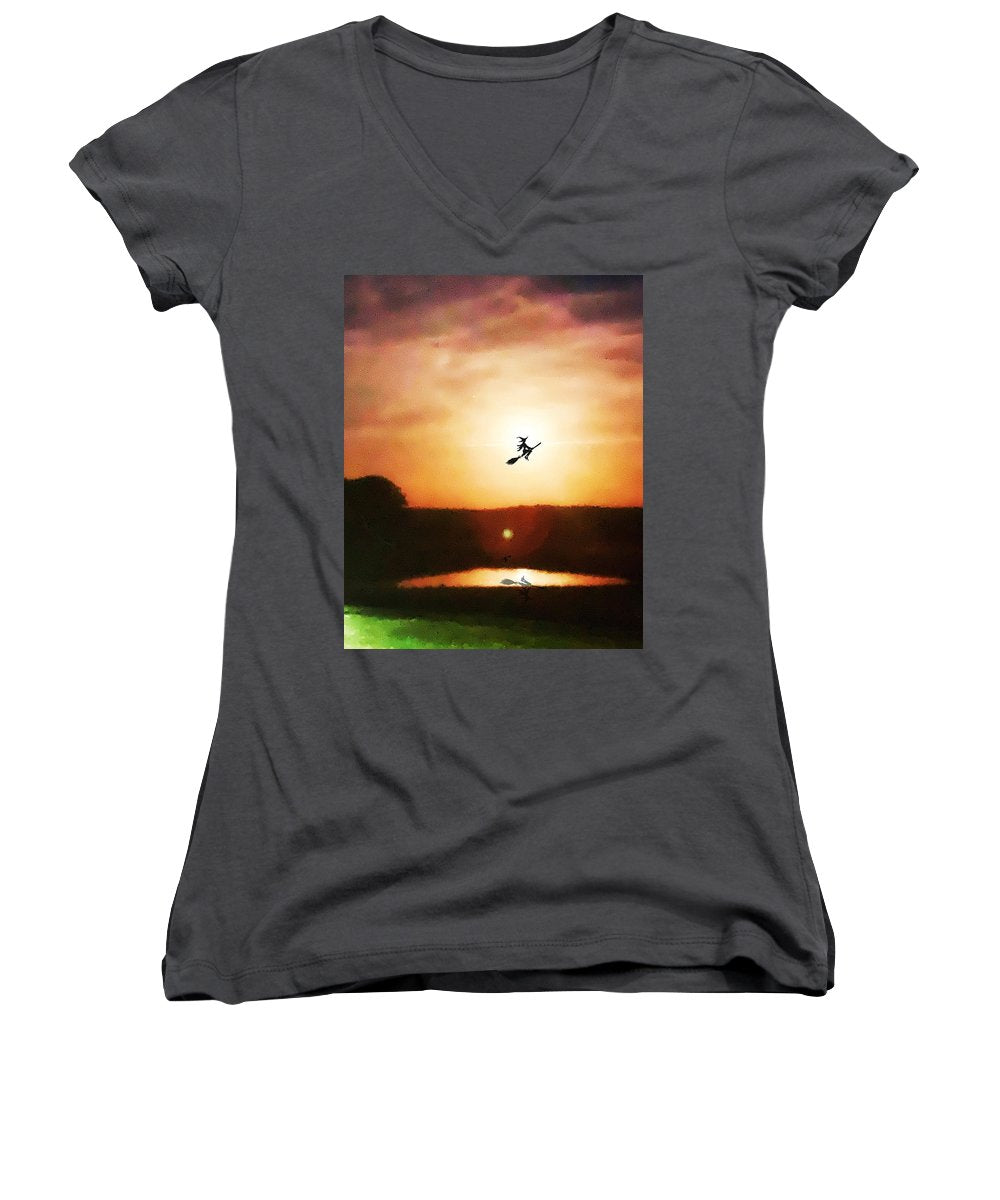 Traveling By Moonlight - Women's V-Neck